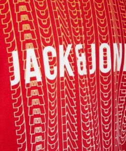 tricou jack jones cyber 12200225 true red standard fit 9294 1113