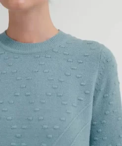 smoke blue melange knitted pullover 1
