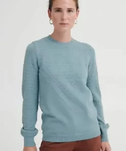 smoke blue melange knitted pullover