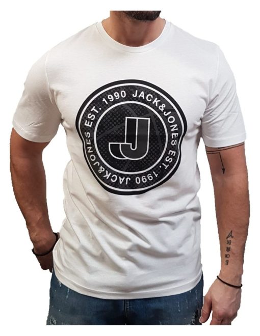 jackjones 12232374 jco theodor tee ss crew neck fst white t shirt 2