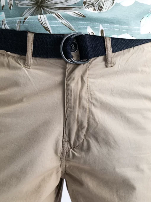 Petrol chinos βερμούδα με ζώνη Sho501 (2)