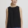 black sleeveless blouse