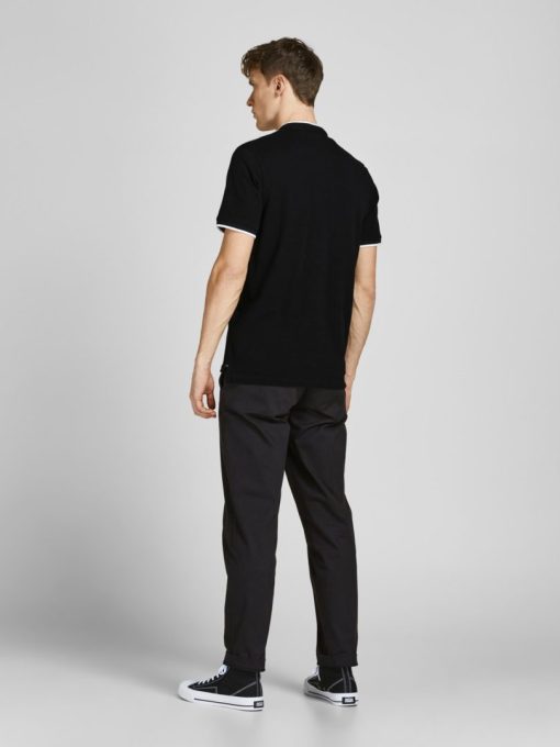 jackjones cottonpoloshirt dubh 1