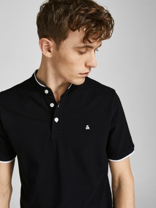 jackjones cottonpoloshirt dubh 4