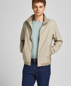 jackjones hoejhalsetbomberjakke beige