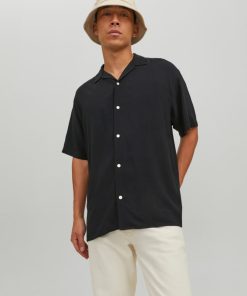 jackjones relaxedfitresortcollarshirt dubh