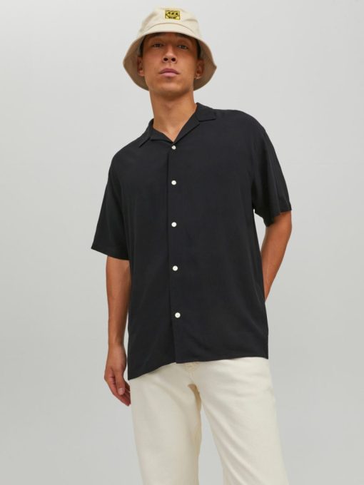 jackjones relaxedfitresortcollarshirt dubh