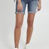 mid blue denim shorts casual 2