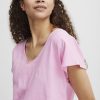 begonia pink blouse with short sleeve 2