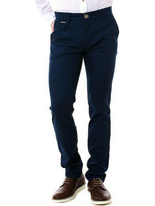 chinos παντελόνι με ανάγλυφη πλέξη 600906 Blue