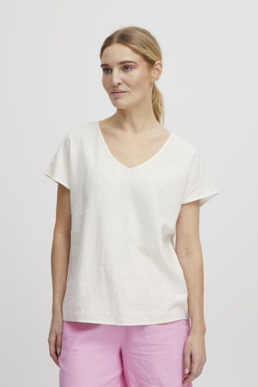 off white blouse with short sleeve