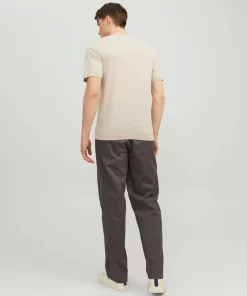 jackjones plaincrewneckt shirt beige 1