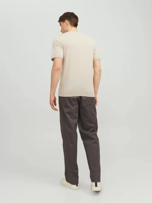 jackjones plaincrewneckt shirt beige 1