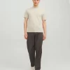 jackjones plaincrewneckt shirt beige 2