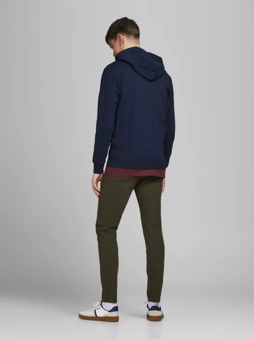 jackjones plainziphoodie blue 1