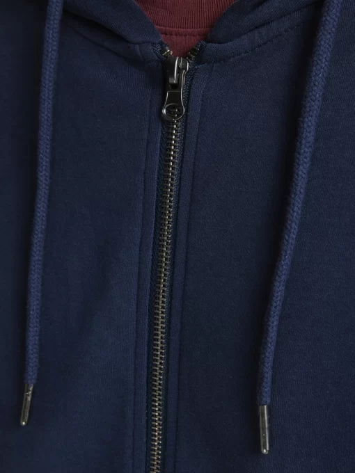 jackjones plainziphoodie blue 2