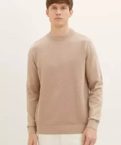 Πλεκτό jumper με υφή 103819810942 Beige (4)