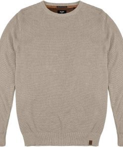 Double Πλεκτό με στρογγυλή λαιμόκοψη KNIT 077 Beige