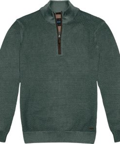 Double Πλεκτό πουλόβερ με μισό φερμουάρ Knit 06 Dusty Green