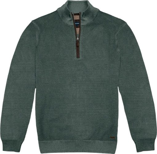 Double Πλεκτό πουλόβερ με μισό φερμουάρ Knit 06 Dusty Green