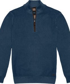 Double Πλεκτό πουλόβερ με μισό φερμουάρ Knit 06 Indigo