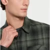 Flannel καρό πουκάμισο με τσέπες FBM008 025 05 Green (2)