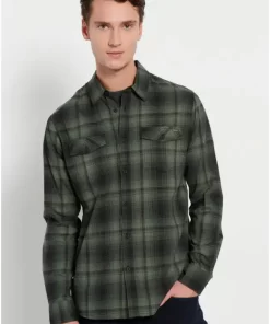 Flannel καρό πουκάμισο με τσέπες FBM008 025 05 Green (4)