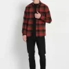 Flannel καρό πουκάμισο με τσέπη FBM008 031 05 Burnt Orange (2)