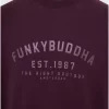 Funky Buddha Φούτερ με τύπωμα FBM008 095 06 Burgundy (2)