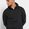 Half zip φούτερ με κουκούλα FBM008 046 06 Black (3)