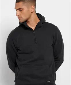 Half zip φούτερ με κουκούλα FBM008 046 06 Black (3)