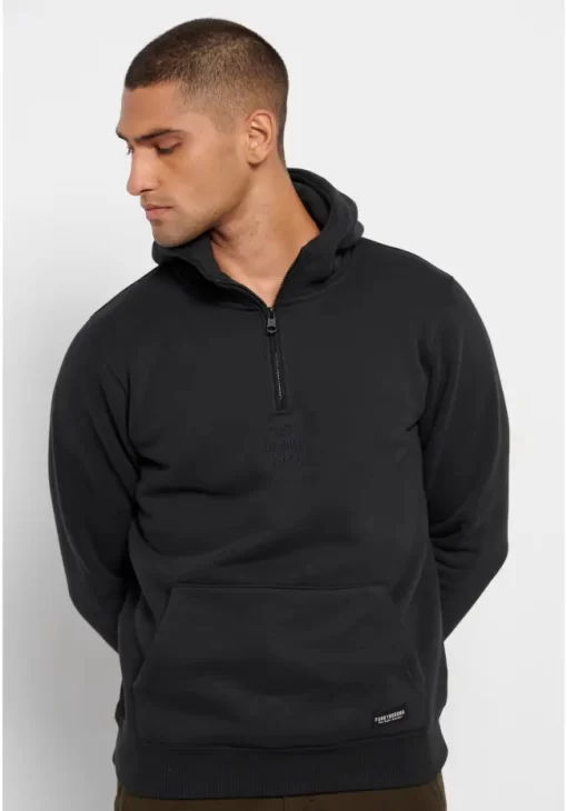 Half zip φούτερ με κουκούλα FBM008 046 06 Black (3)