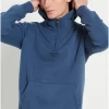 Half zip φούτερ με κουκούλα FBM008 046 06 Ocean