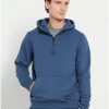 Half zip φούτερ με κουκούλα FBM008 046 06 Ocean (4)