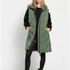 Loose fit αμάνικο puffer τζάκετ FBL008 105 01 Sage Leaf (3)