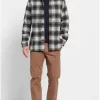 Oversized καρό flannel overshirt πουκάμισο FBM008 080 05 Anthracite