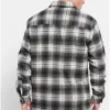 Oversized καρό flannel overshirt πουκάμισο FBM008 080 05 Anthracite (4)