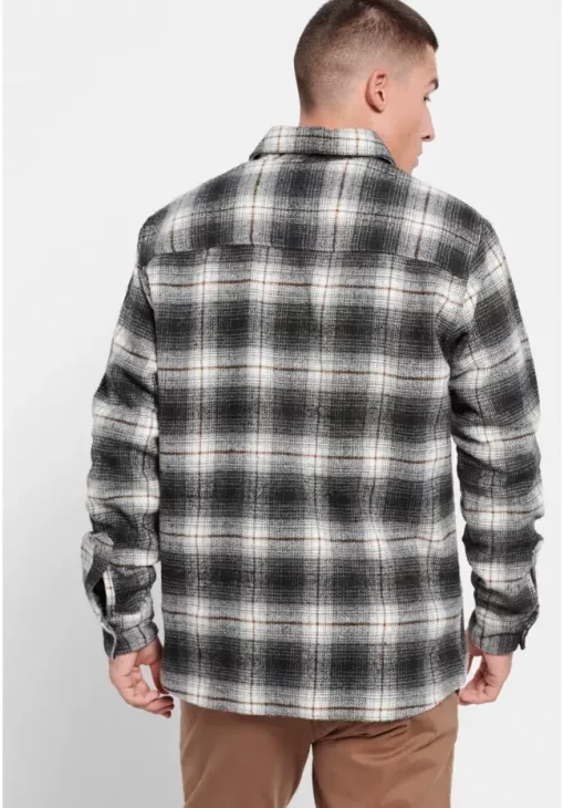 Oversized καρό flannel overshirt πουκάμισο FBM008 080 05 Anthracite (4)