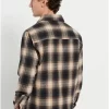 Oversized καρό flannel overshirt πουκάμισο FBM008 082 05 Navy