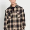 Oversized καρό flannel overshirt πουκάμισο FBM008 082 05 Navy (4)