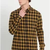 Ανδρικό Flannel πουκάμισο καρό FBM008 029 05 Ochre (4)