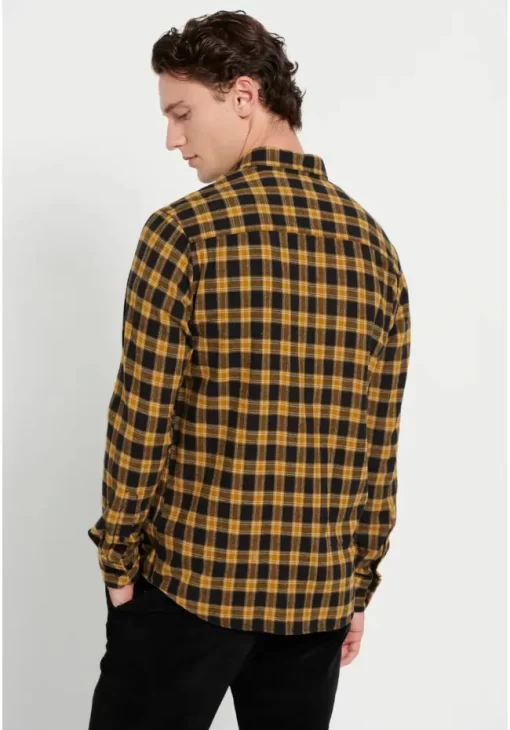 Ανδρικό Flannel πουκάμισο καρό FBM008 029 05 Ochre