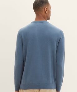 Πλεκτό jumper με υφή 103819832506 Dusty Dark Teal (2)