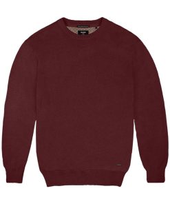 Πλεκτό με στρογγυλή λαιμόκοψη KNIT 076 Bordeaux Mel