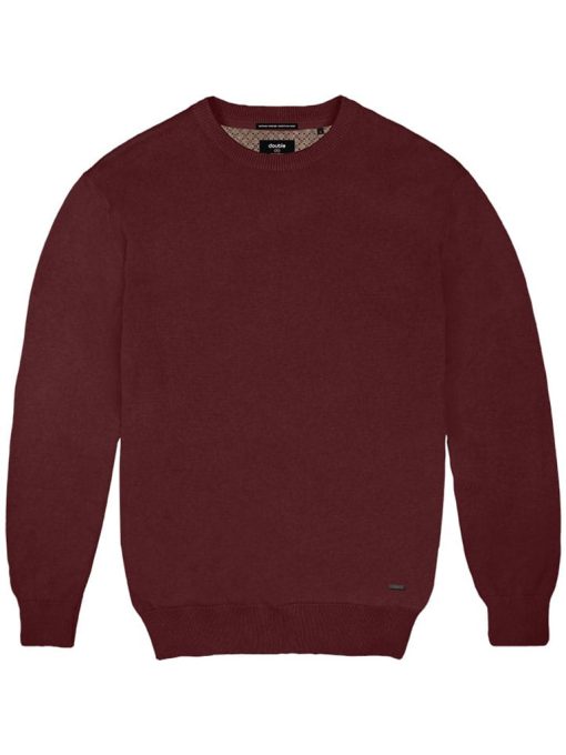 Πλεκτό με στρογγυλή λαιμόκοψη KNIT 076 Bordeaux Mel