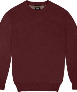 Πλεκτό με στρογγυλή λαιμόκοψη KNIT 076 Bordeaux Melange