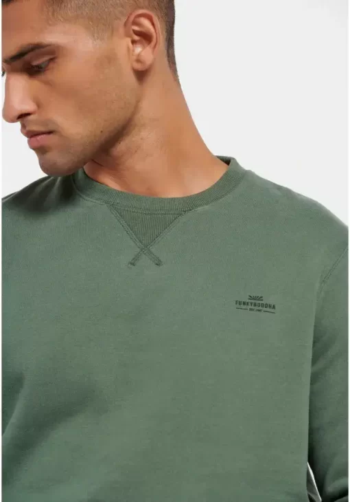 Φούτερ με στρογγυλό λαιμό FBM008 003 06 Olive Green