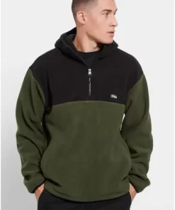 φούτερ oversized με φερμουάρ στο λαιμό FMB008 044 06 Pine Green (2)