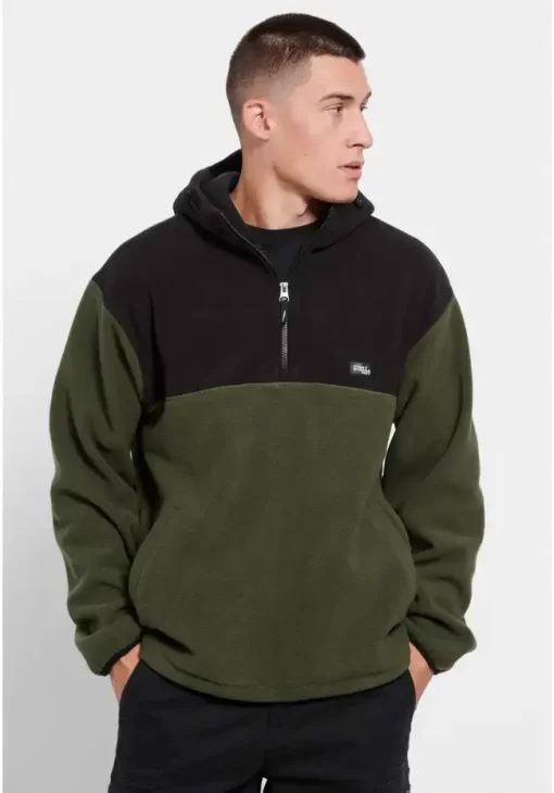 φούτερ oversized με φερμουάρ στο λαιμό FMB008 044 06 Pine Green (2)