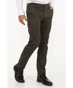 Chinos παντελόνι με ανάγλυφη πλέξη 1050 Khaki (3)